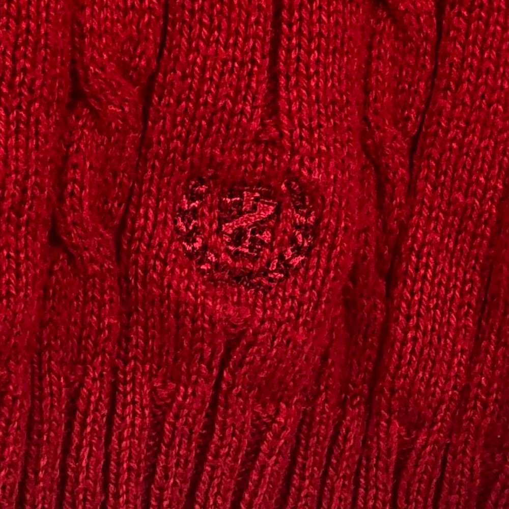 IZOD Red Cableknit V-neck Sweater - Picture 4 of 4
